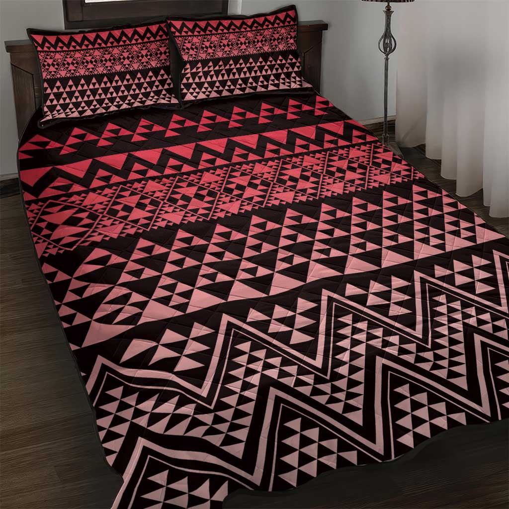 Maori Niho Taniwha Te Wheiao Quilt Bed Set Terracotta - Aussie Hoodie