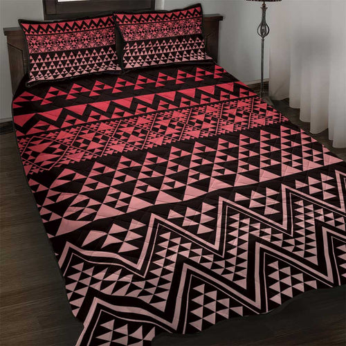 Maori Niho Taniwha Te Wheiao Quilt Bed Set Terracotta - Aussie Hoodie