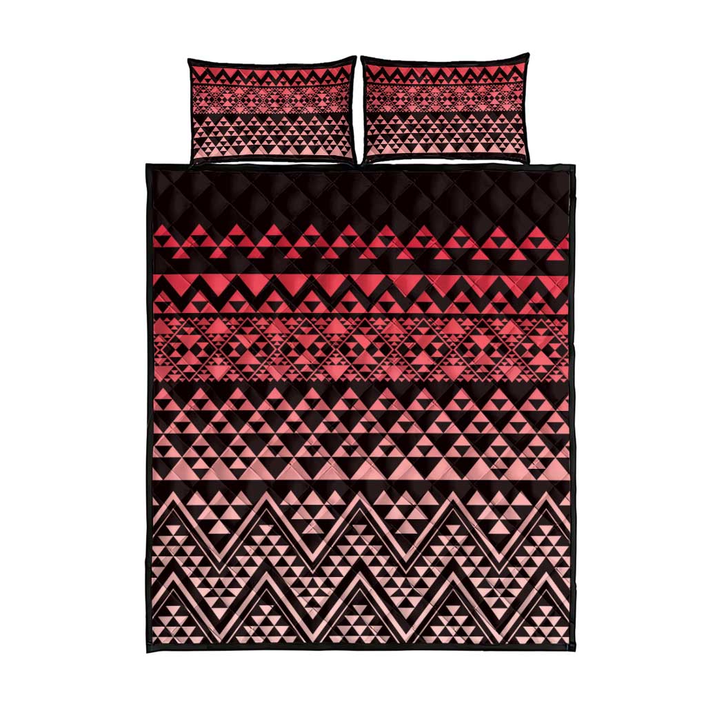 Maori Niho Taniwha Te Wheiao Quilt Bed Set Terracotta - Aussie Hoodie