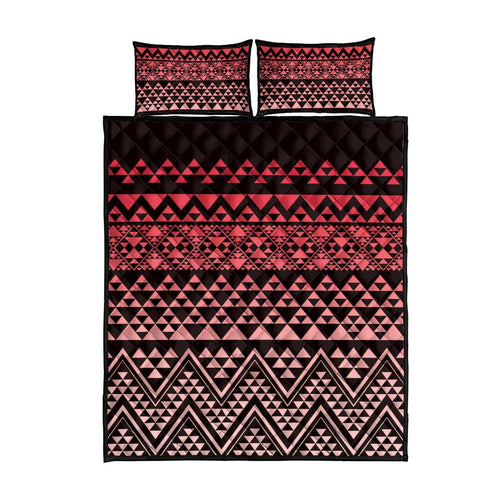 Maori Niho Taniwha Te Wheiao Quilt Bed Set Terracotta - Aussie Hoodie