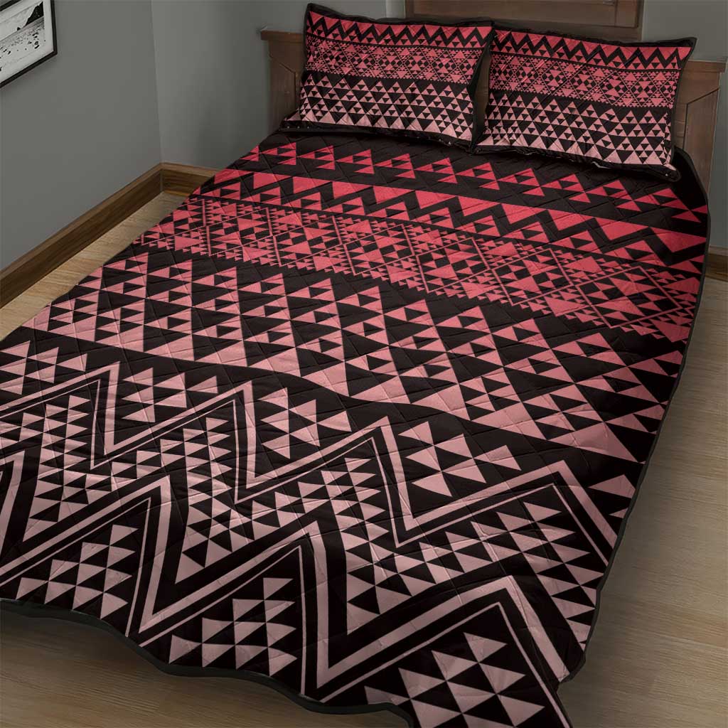 Maori Niho Taniwha Te Wheiao Quilt Bed Set Terracotta - Aussie Hoodie