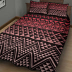 Maori Niho Taniwha Te Wheiao Quilt Bed Set Terracotta - Aussie Hoodie