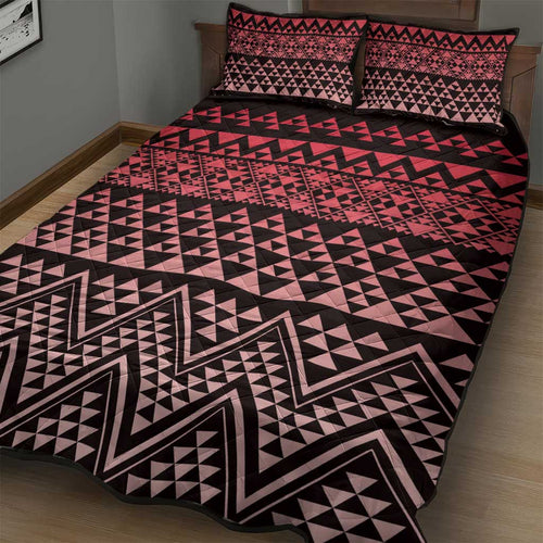 Maori Niho Taniwha Te Wheiao Quilt Bed Set Terracotta - Aussie Hoodie