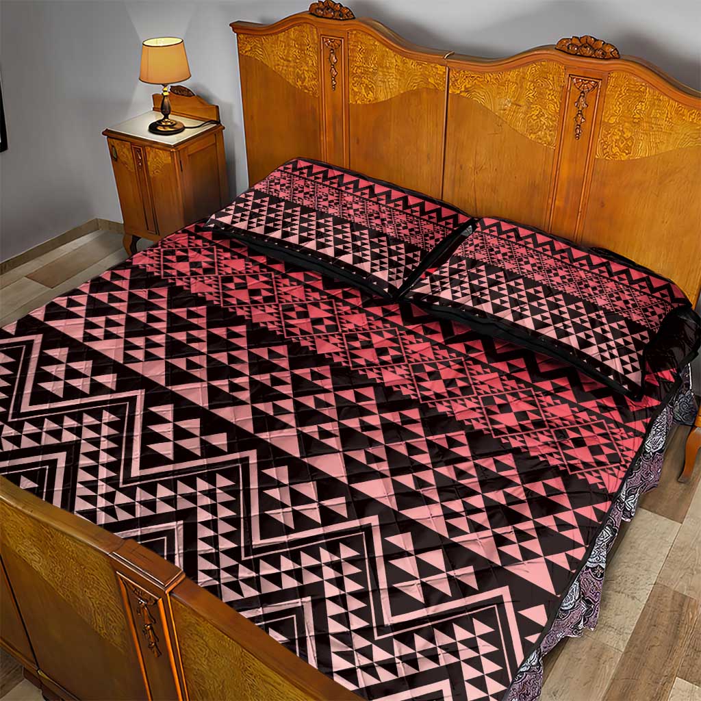 Maori Niho Taniwha Te Wheiao Quilt Bed Set Terracotta - Aussie Hoodie