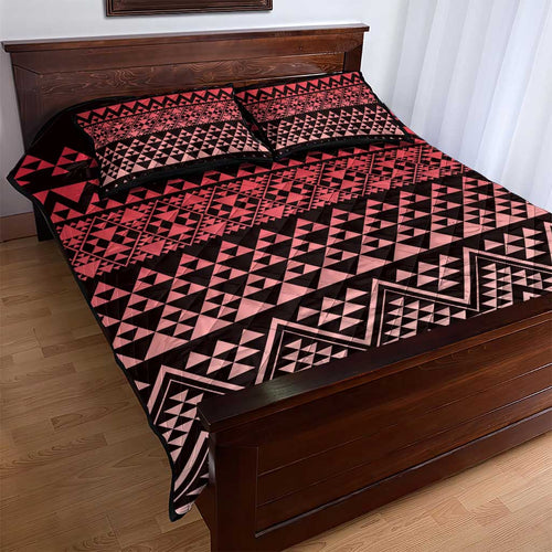 Maori Niho Taniwha Te Wheiao Quilt Bed Set Terracotta - Aussie Hoodie