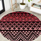 Maori Niho Taniwha Te Wheiao Round Carpet Terracotta - Aussie Hoodie