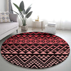 Maori Niho Taniwha Te Wheiao Round Carpet Terracotta - Aussie Hoodie