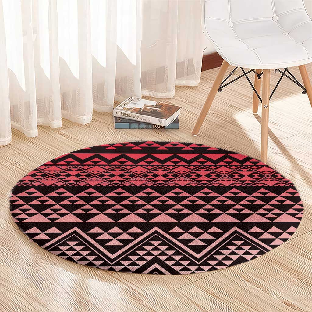 Maori Niho Taniwha Te Wheiao Round Carpet Terracotta - Aussie Hoodie