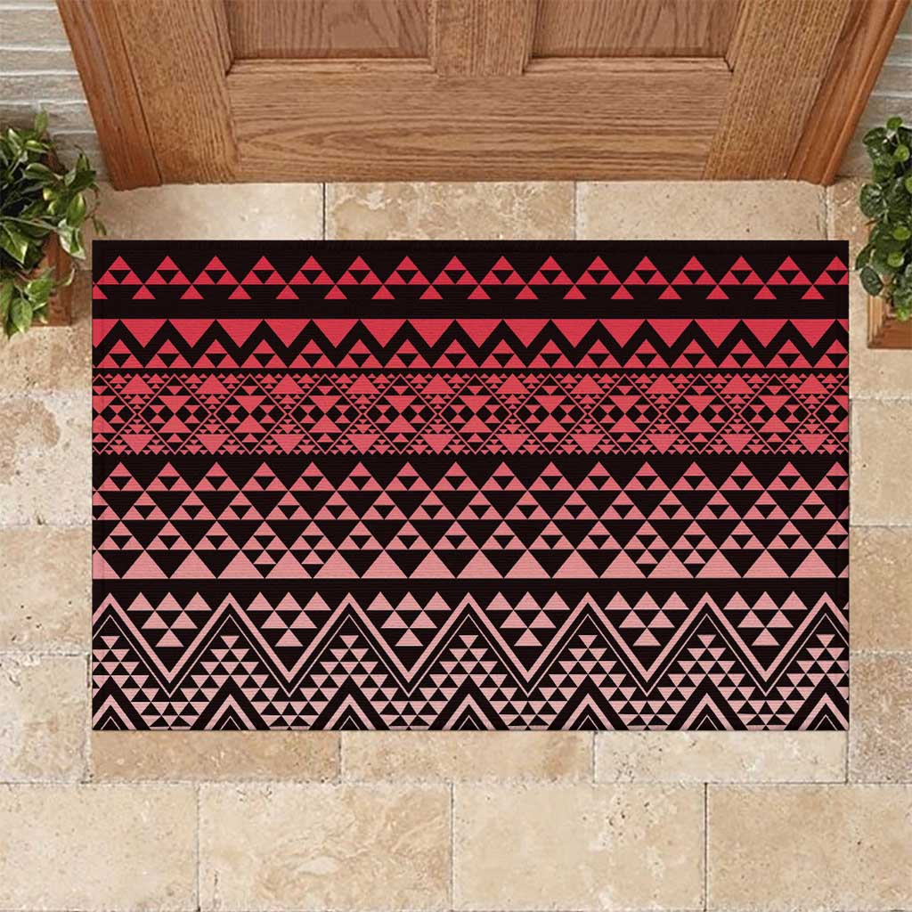 Maori Niho Taniwha Te Wheiao Rubber Doormat Terracotta - Aussie Hoodie