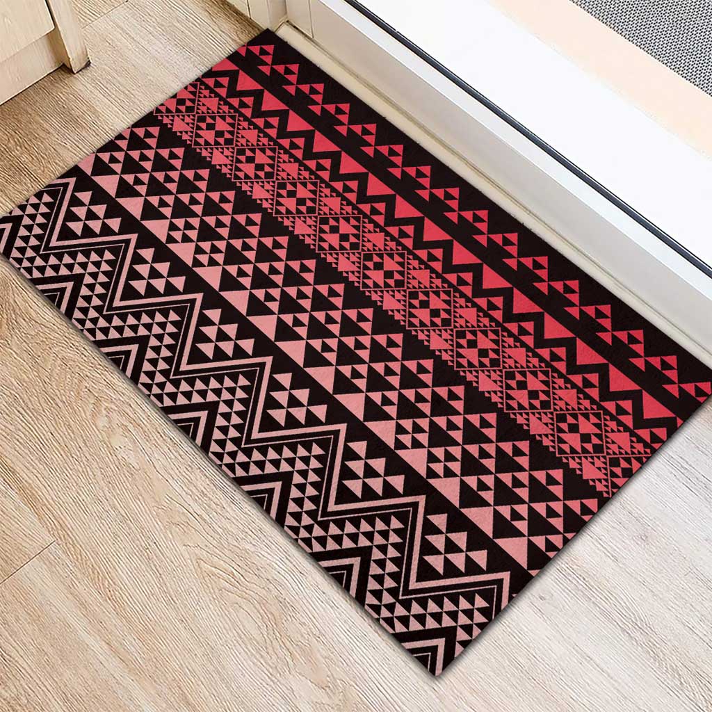 Maori Niho Taniwha Te Wheiao Rubber Doormat Terracotta - Aussie Hoodie
