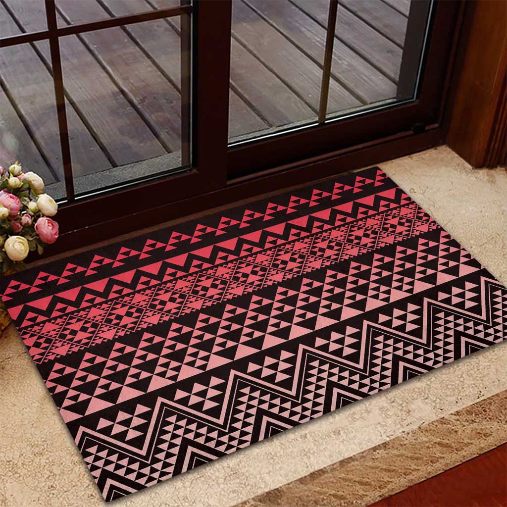Maori Niho Taniwha Te Wheiao Rubber Doormat Terracotta - Aussie Hoodie