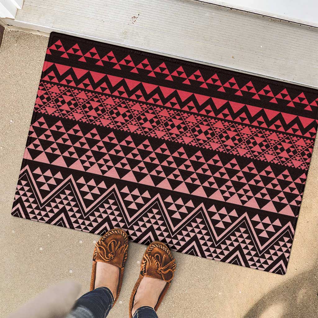 Maori Niho Taniwha Te Wheiao Rubber Doormat Terracotta - Aussie Hoodie
