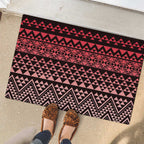 Maori Niho Taniwha Te Wheiao Rubber Doormat Terracotta - Aussie Hoodie