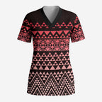 Maori Niho Taniwha Te Wheiao Scrub Top Terracotta - Aussie Hoodie