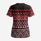 Maori Niho Taniwha Te Wheiao Scrub Top Terracotta - Aussie Hoodie