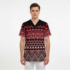 Maori Niho Taniwha Te Wheiao Scrub Top Terracotta - Aussie Hoodie