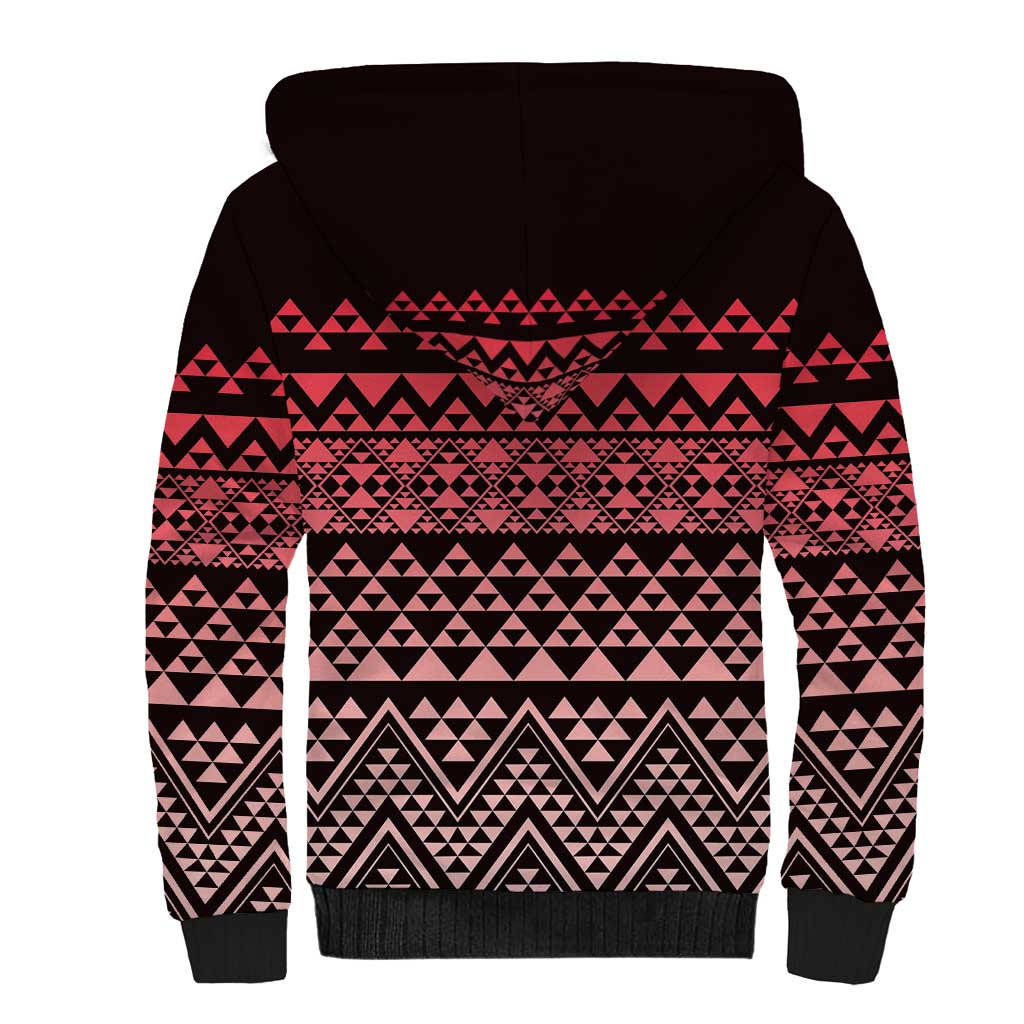 Maori Niho Taniwha Te Wheiao Sherpa Hoodie Terracotta - Aussie Hoodie