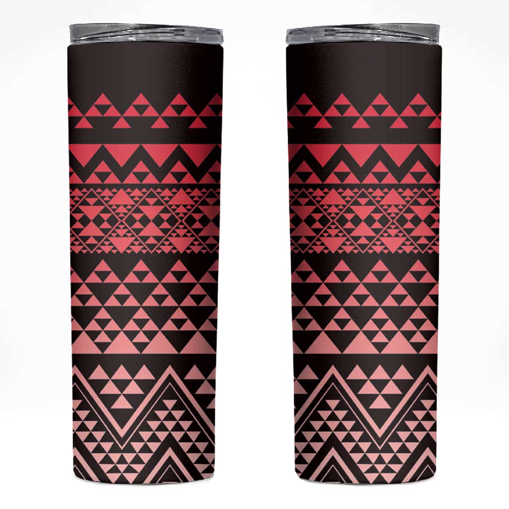Maori Niho Taniwha Te Wheiao Skinny Tumbler Terracotta - Aussie Hoodie