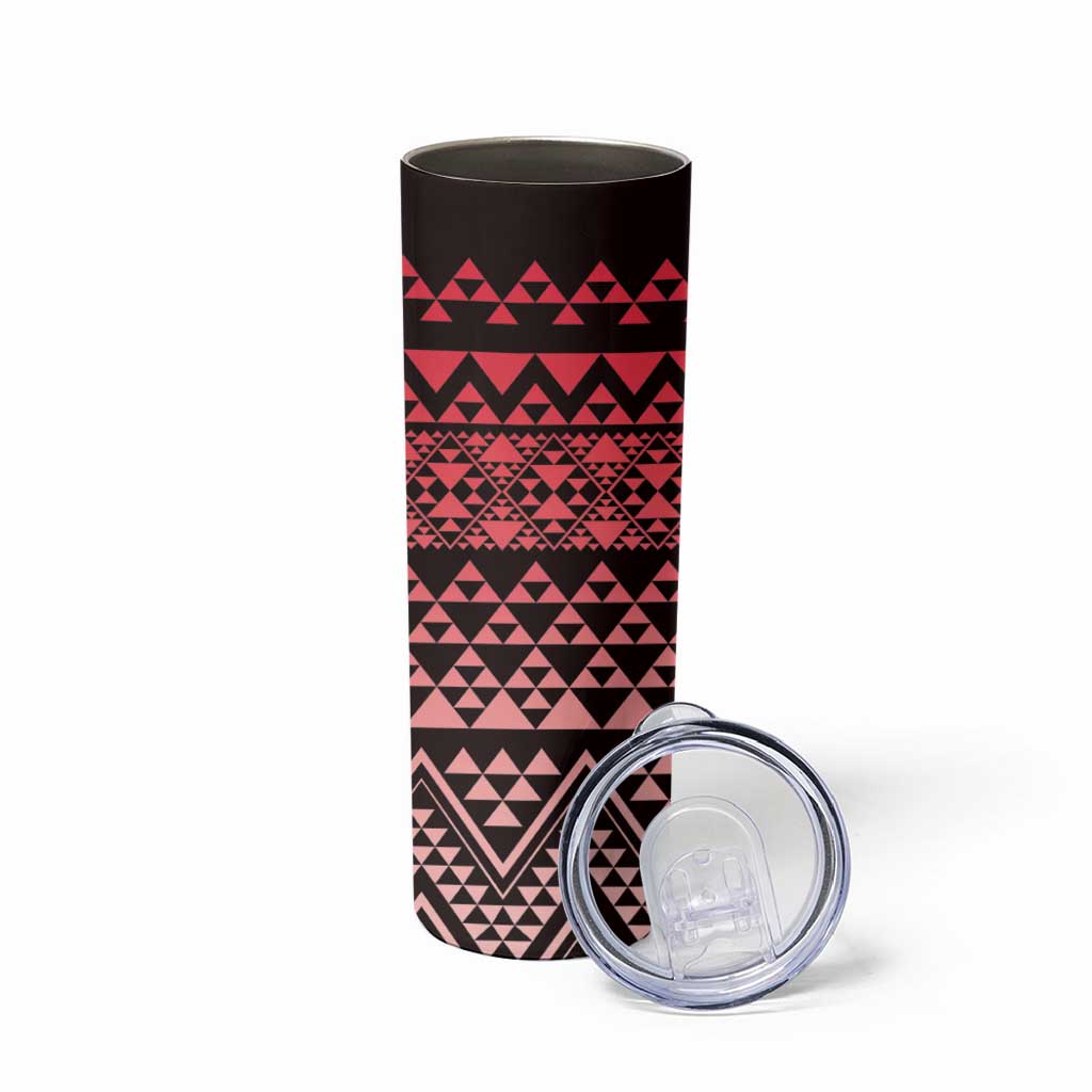 Maori Niho Taniwha Te Wheiao Skinny Tumbler Terracotta - Aussie Hoodie