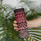Maori Niho Taniwha Te Wheiao Skinny Tumbler Terracotta - Aussie Hoodie