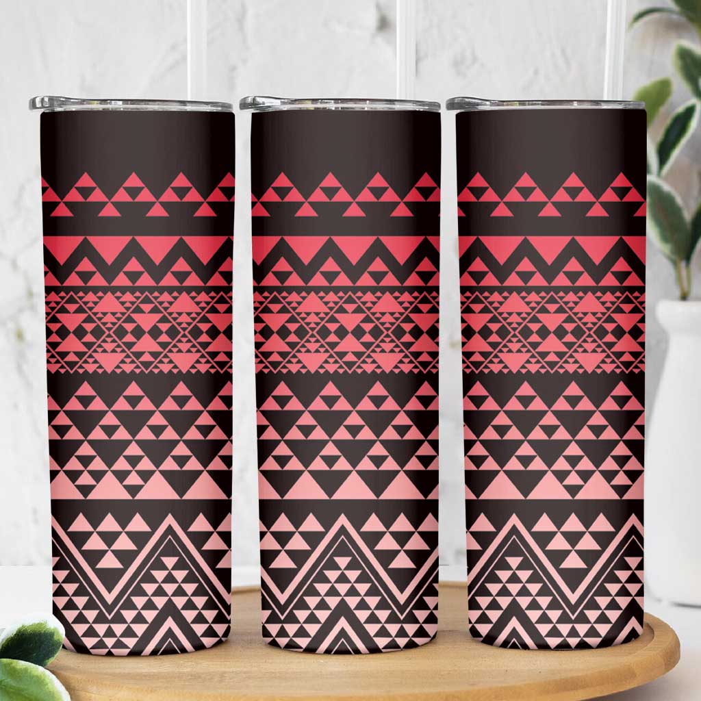 Maori Niho Taniwha Te Wheiao Skinny Tumbler Terracotta - Aussie Hoodie