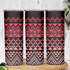 Maori Niho Taniwha Te Wheiao Skinny Tumbler Terracotta - Aussie Hoodie