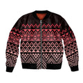 Maori Niho Taniwha Te Wheiao Sleeve Zip Bomber Jacket Terracotta - Aussie Hoodie
