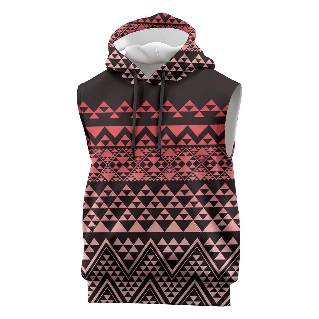 Maori Niho Taniwha Te Wheiao Sleeveless Hoodie Terracotta - Aussie Hoodie