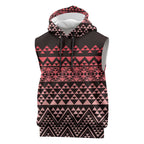 Maori Niho Taniwha Te Wheiao Sleeveless Hoodie Terracotta - Aussie Hoodie