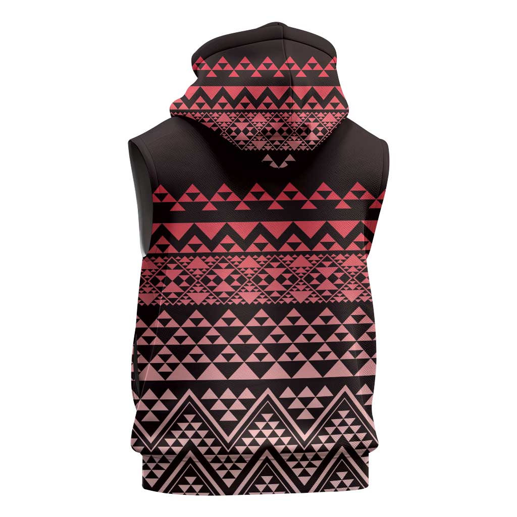 Maori Niho Taniwha Te Wheiao Sleeveless Hoodie Terracotta - Aussie Hoodie