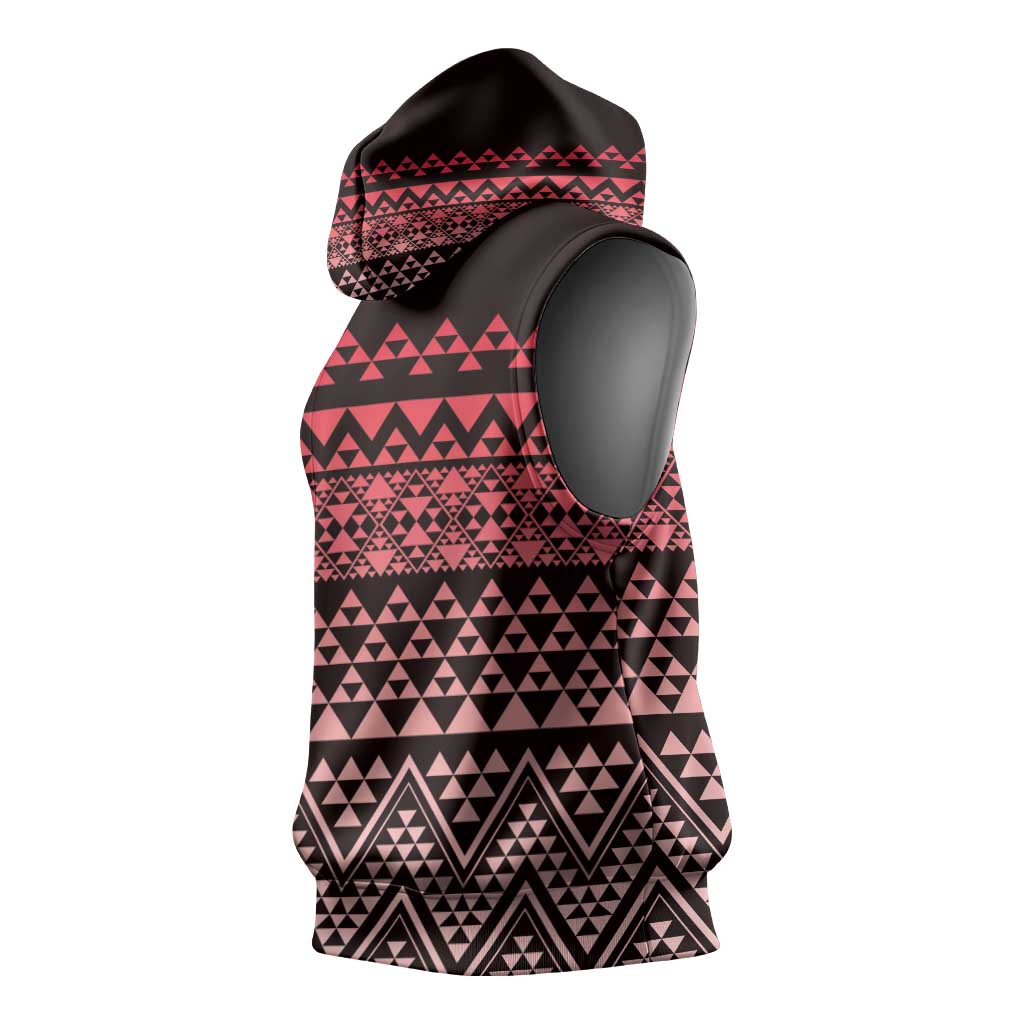 Maori Niho Taniwha Te Wheiao Sleeveless Hoodie Terracotta - Aussie Hoodie