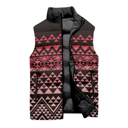 Maori Niho Taniwha Te Wheiao Sleeveless Puffer Jacket Terracotta - Aussie Hoodie