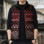 Maori Niho Taniwha Te Wheiao Sleeveless Puffer Jacket Terracotta - Aussie Hoodie