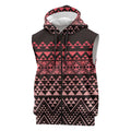 Maori Niho Taniwha Te Wheiao Sleeveless Zip Hoodie Terracotta LT7
