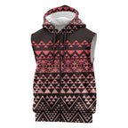 Maori Niho Taniwha Te Wheiao Sleeveless Zip Hoodie Terracotta LT7
