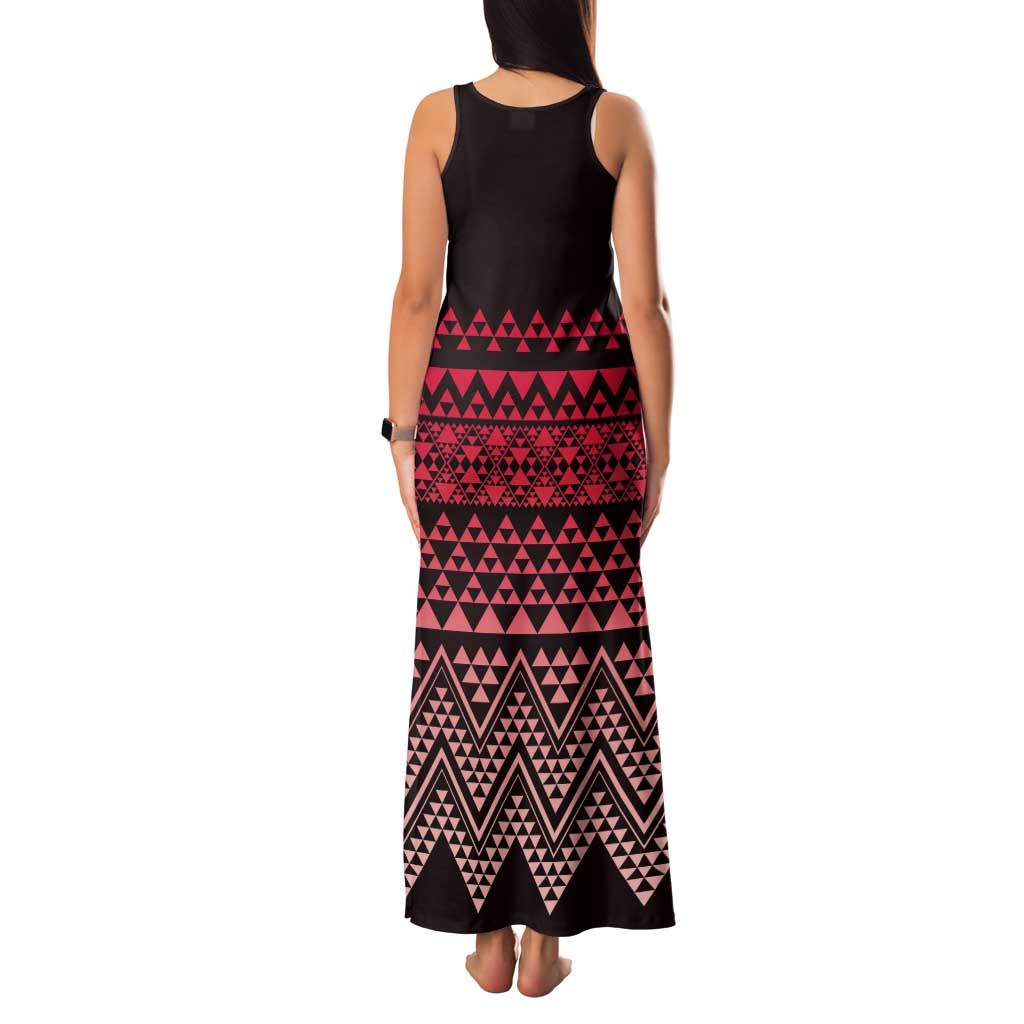 Maori Niho Taniwha Te Wheiao Tank Maxi Dress Terracotta - Aussie Hoodie
