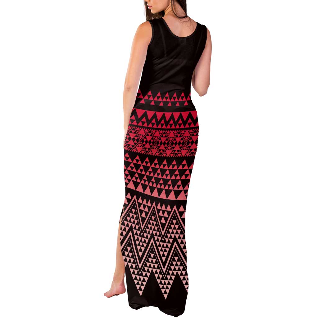 Maori Niho Taniwha Te Wheiao Tank Maxi Dress Terracotta - Aussie Hoodie