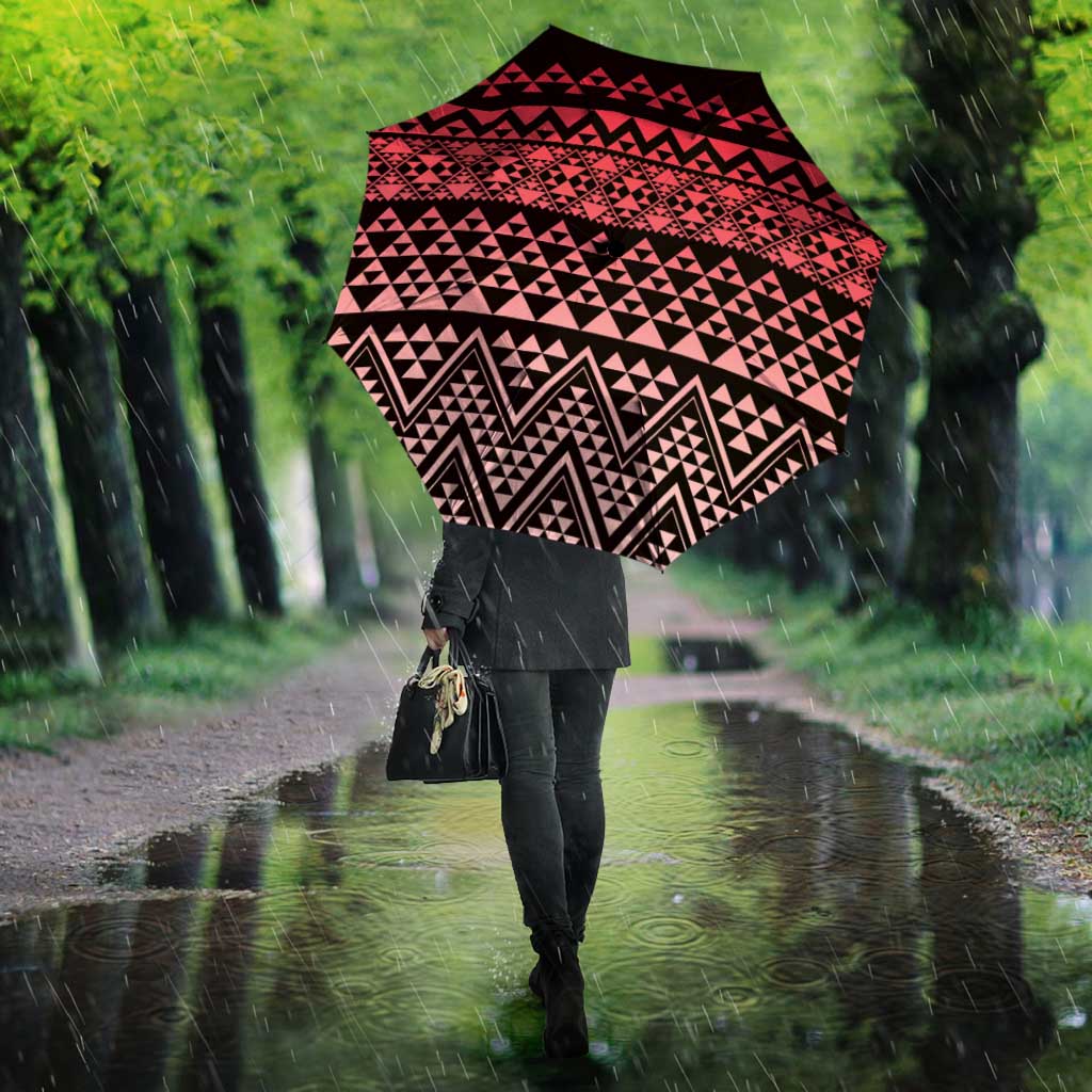 Maori Niho Taniwha Te Wheiao Umbrella Terracotta - Aussie Hoodie