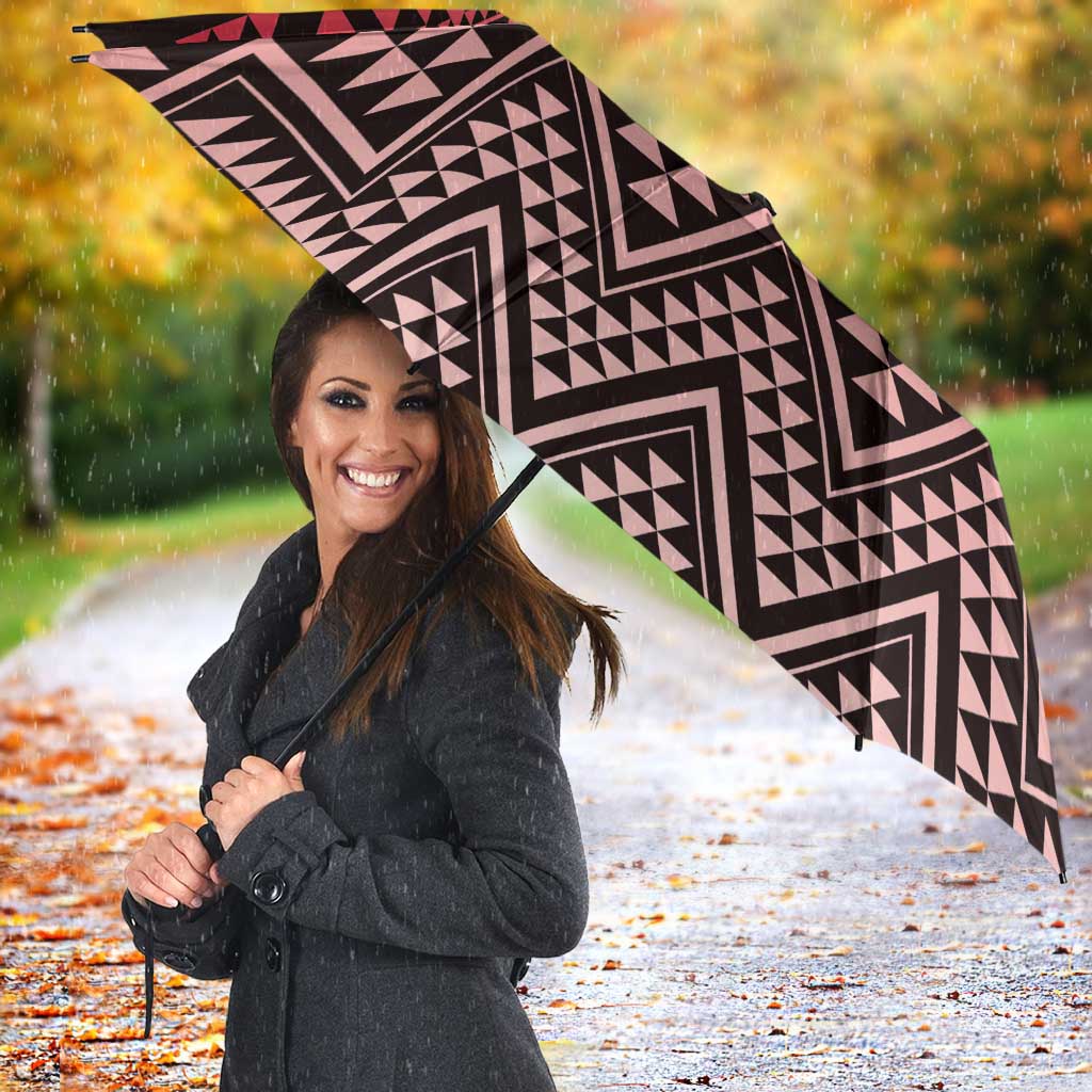 Maori Niho Taniwha Te Wheiao Umbrella Terracotta - Aussie Hoodie