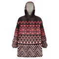 Maori Niho Taniwha Te Wheiao Wearable Blanket Hoodie Terracotta - Aussie Hoodie