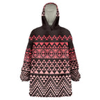 Maori Niho Taniwha Te Wheiao Wearable Blanket Hoodie Terracotta - Aussie Hoodie