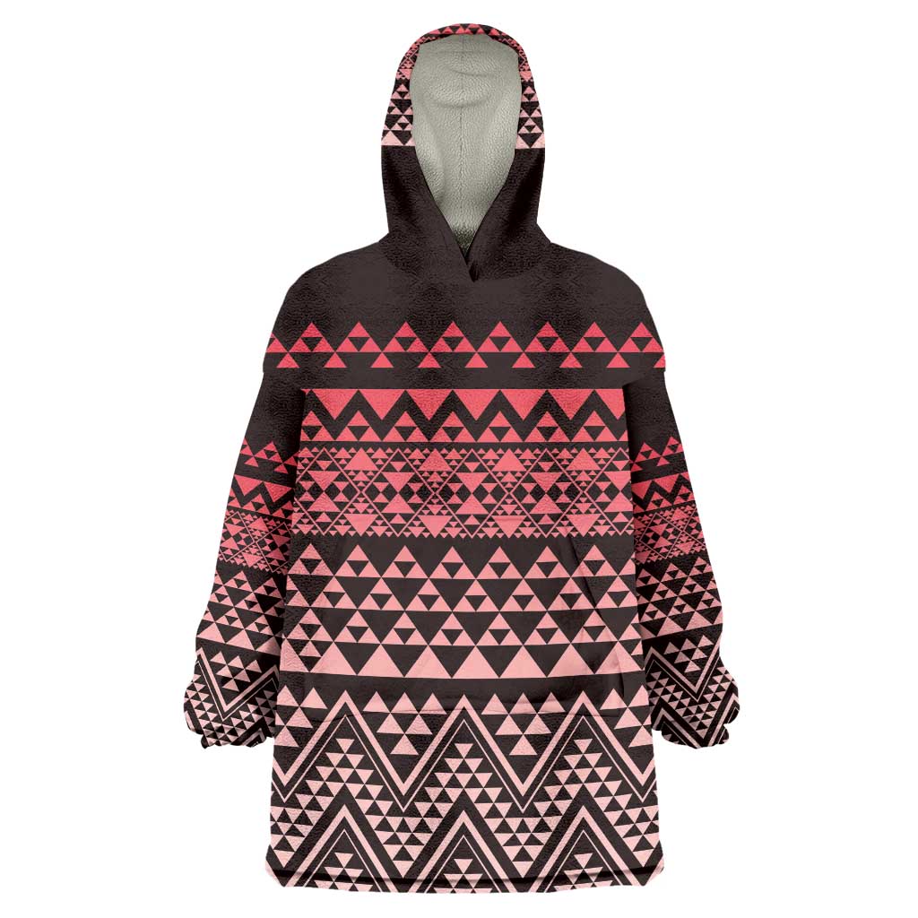 Maori Niho Taniwha Te Wheiao Wearable Blanket Hoodie Terracotta - Aussie Hoodie