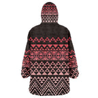 Maori Niho Taniwha Te Wheiao Wearable Blanket Hoodie Terracotta - Aussie Hoodie
