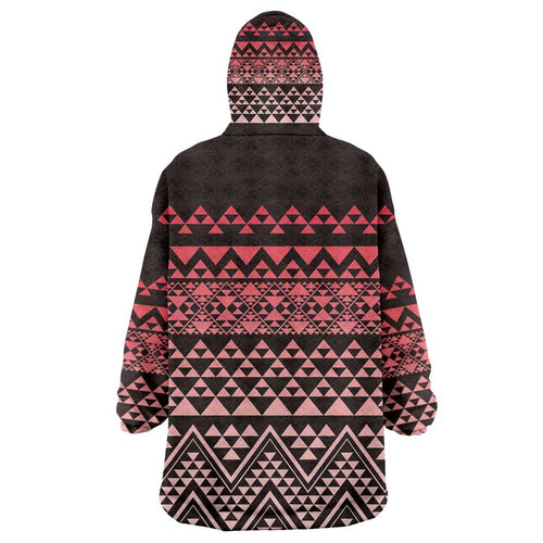 Maori Niho Taniwha Te Wheiao Wearable Blanket Hoodie Terracotta - Aussie Hoodie