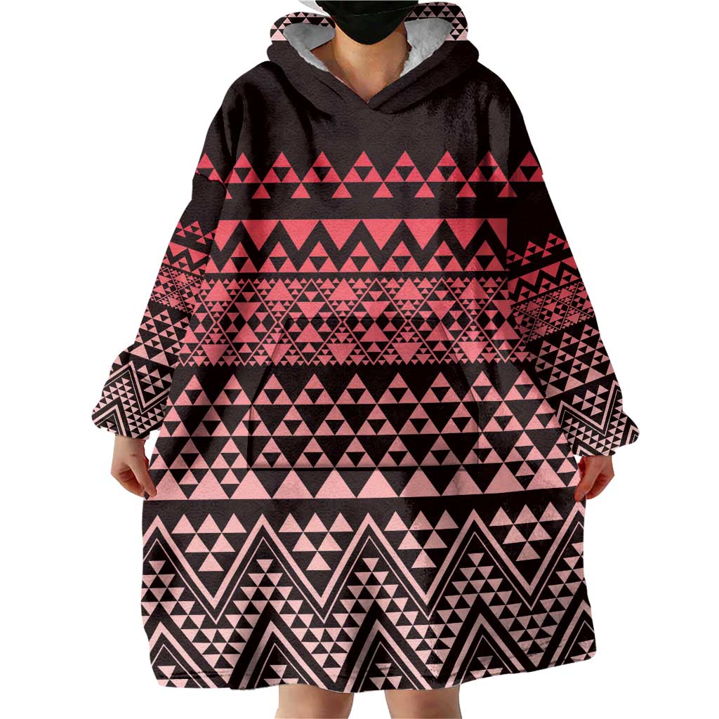 Maori Niho Taniwha Te Wheiao Wearable Blanket Hoodie Terracotta - Aussie Hoodie