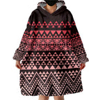 Maori Niho Taniwha Te Wheiao Wearable Blanket Hoodie Terracotta - Aussie Hoodie