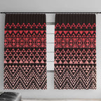 Maori Niho Taniwha Te Wheiao Window Curtain Terracotta - Aussie Hoodie