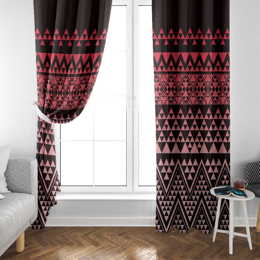 Maori Niho Taniwha Te Wheiao Window Curtain Terracotta - Aussie Hoodie