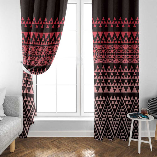 Maori Niho Taniwha Te Wheiao Window Curtain Terracotta - Aussie Hoodie