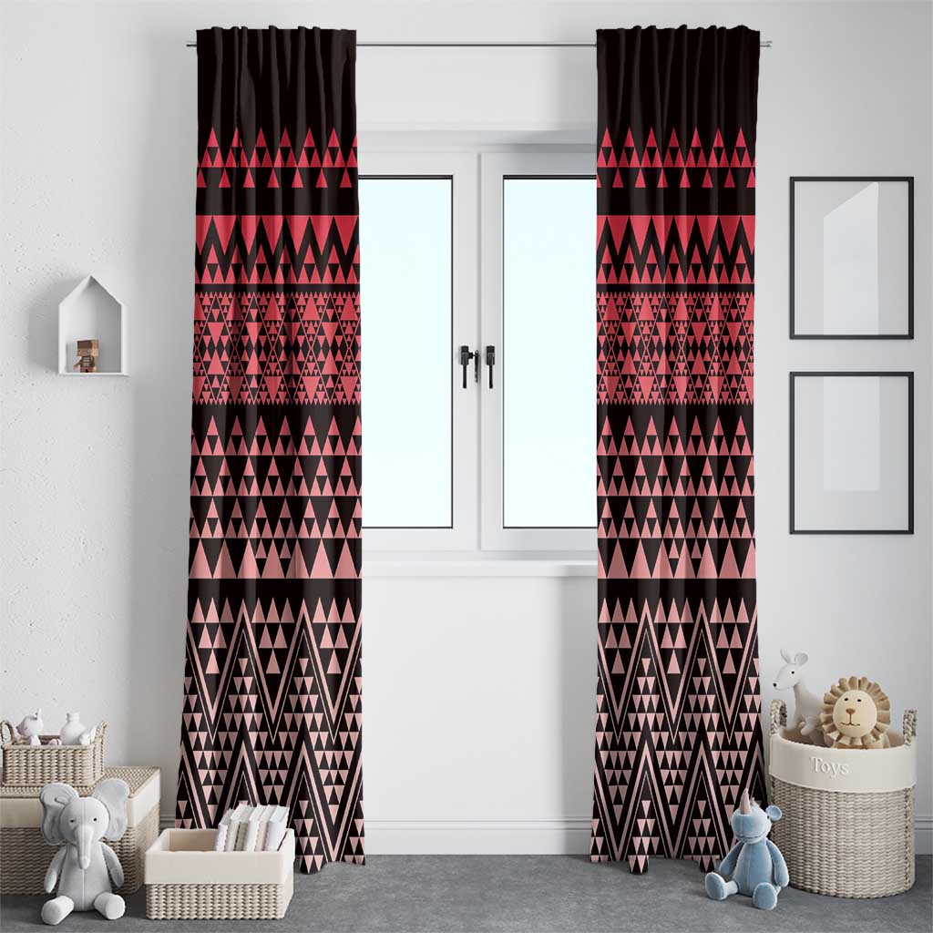 Maori Niho Taniwha Te Wheiao Window Curtain Terracotta - Aussie Hoodie